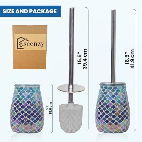 Modern Toilet Brush and Holder Set in Turquoise Green