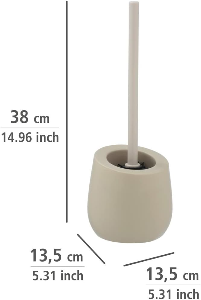 Wenko Badi Toilet Brush Holder - Ceramic Beige 135 x 38 x 135 cm