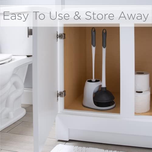 Bath Bliss 2-in-1 Bowl Plunger Set Compact Space-Saving Bathroom Tool