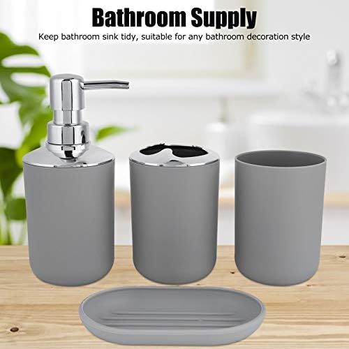 4 Piece Bathroom Accessory Set in Grey 1