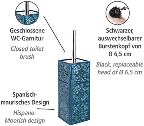 WENKO Cordoba Blue Toilet Brush Holder