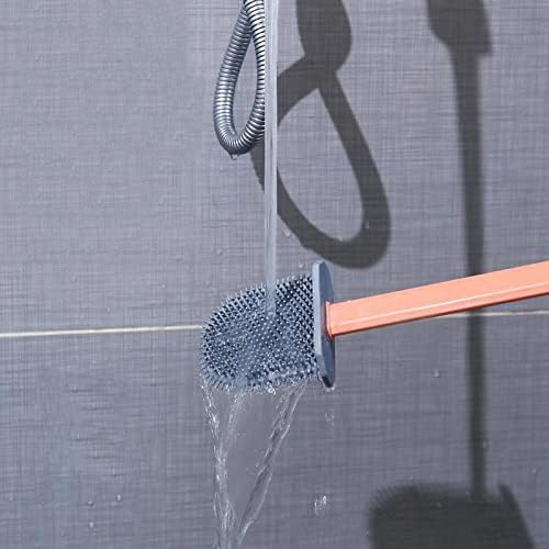 Eco-Friendly Silicone Toilet Brush Set with Wall Hanging