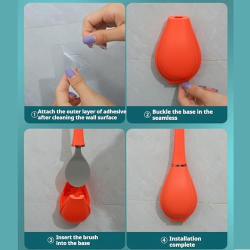 2025 Upgrade Flexible Silicone Toilet Brush with Holder