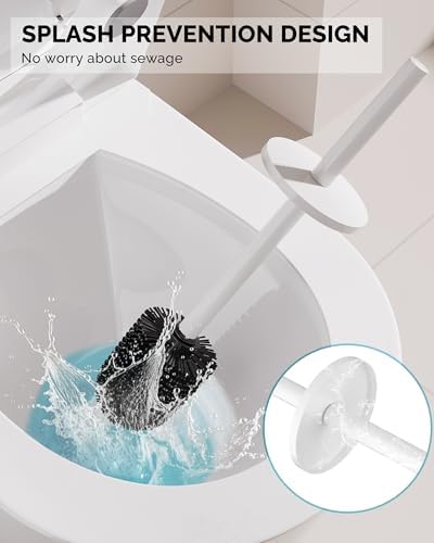 WZKALY Toilet Brush and Holder Set White