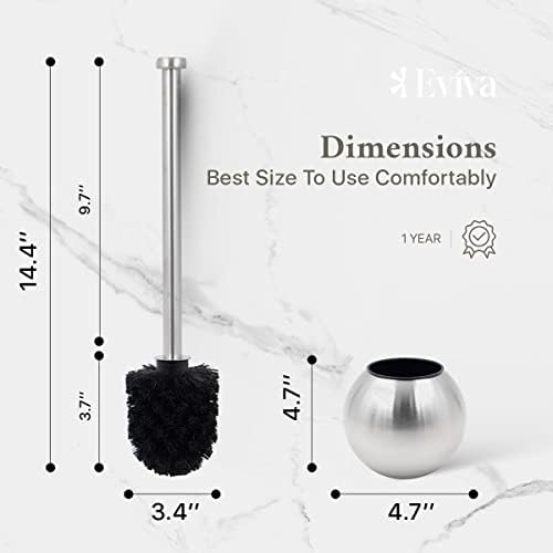 Eviva Toilet Brush and Holder Stainless Steel 1