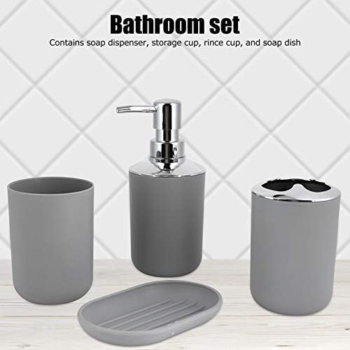 4 Piece Bathroom Accessory Set in Grey 1