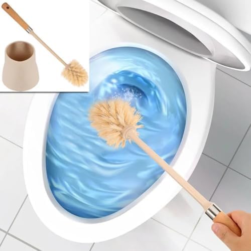 NLIEOPDA Toilet Cleaning Brush Set with Wood Handle