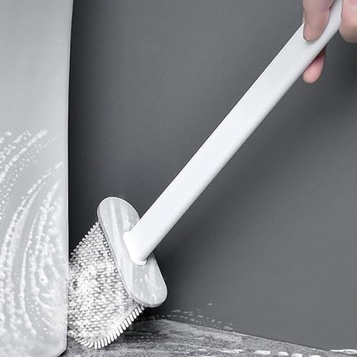 WELL HOME Toilet Brush and Holder White 360 Deep Cleaning