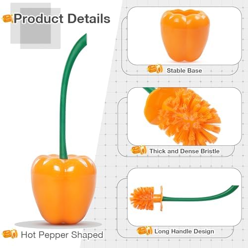 ADNIKIA Bell Pepper Toilet Brush with Holder