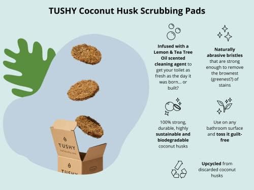 TUSHY Brush - Eco-Friendly Coconut Scrubber with Tea Tree Oil