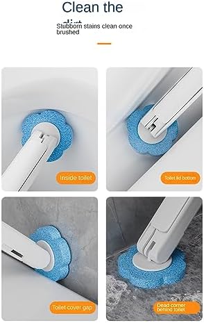 Wall Mounted Toilet Brush Holder Set with 42 Brush Heads