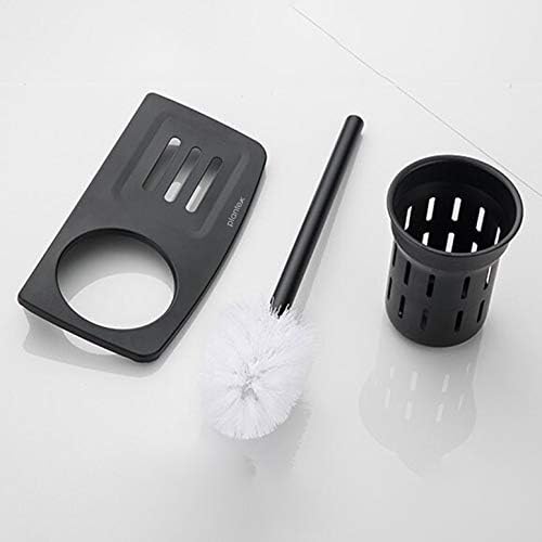 Plantex 2in1 Toilet Brush Holder with Shelf - Black Wall Mount 1