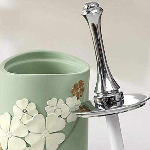 Elegant Toilet Brush with Durable Resin Holder - Green