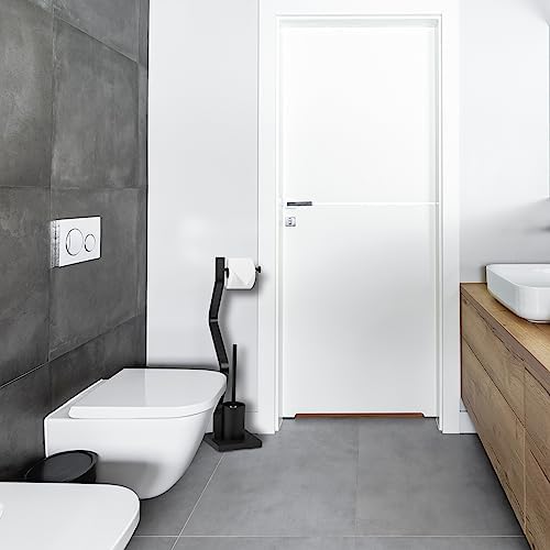 Relaxdays WC Set with Brush and Holder - Black