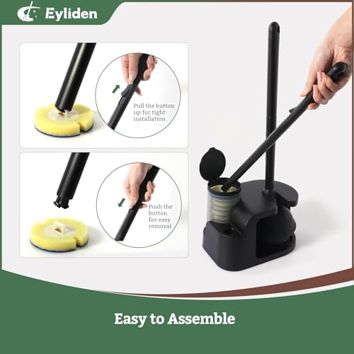 Eyliden Toilet Bowl Wand Kit and Plunger Combo Black