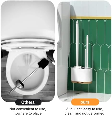 3 in 1 Toilet Brush and Holder Set