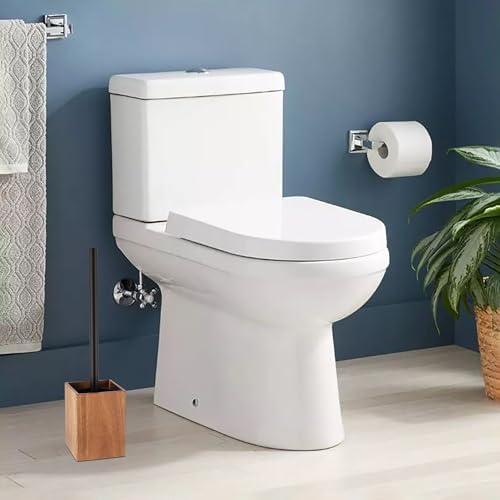 EVIDECO Acacia Toilet Brush Set Brown Square