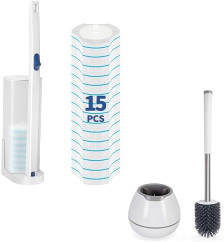 BOOMJOY Toilet Cleaning Bundle with 15 Pads and Classic Brush