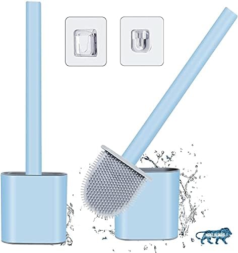 Silicone Toilet Brush Set with Wall Hook and Holder