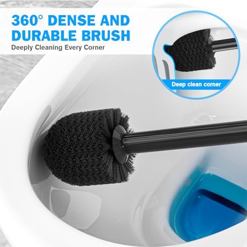 Trenti 2 Pack Toilet Plunger and Brush Set with Holder