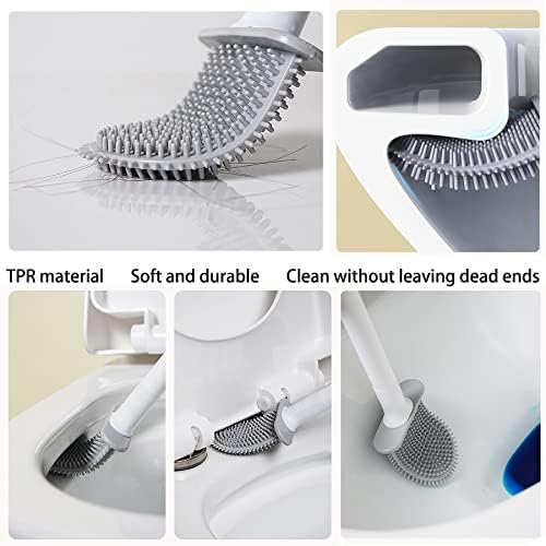 Silicone Toilet Brush with Wall Mounting Holder