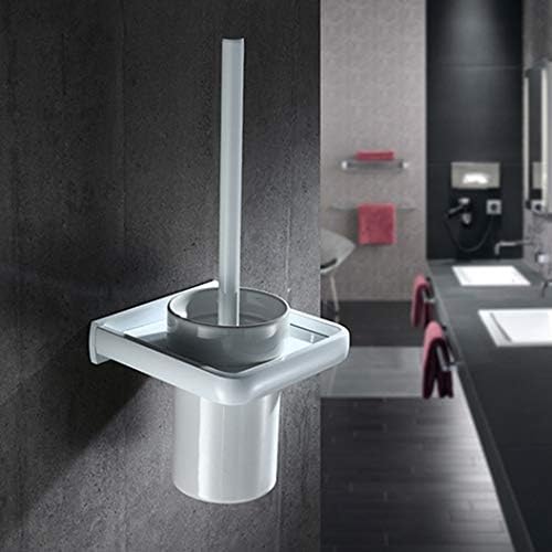 LUDSUY Wall-Mounted Nordic Space Aluminum Toilet Brush Set