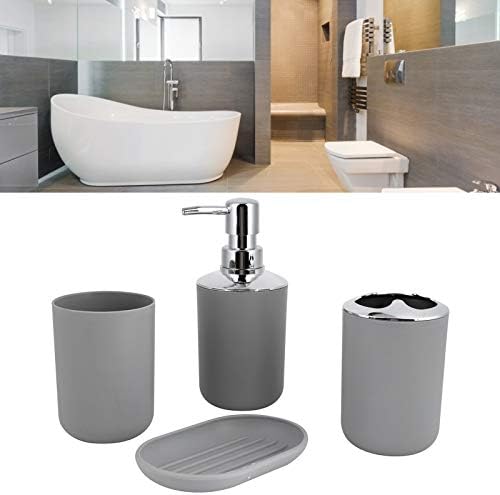 4 Piece Bathroom Accessory Set in Grey 1