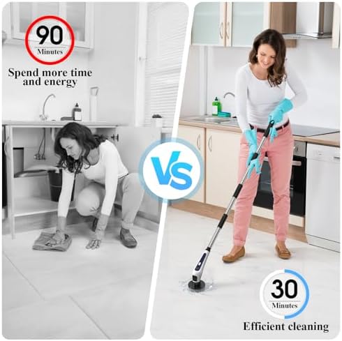 Elegoro Electric Spin Scrubber with 3 Speeds and 9 Brush Heads