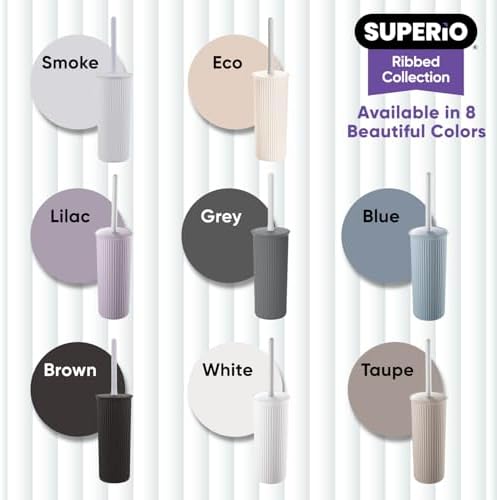 Superio Decorative Toilet Brush Set White 2 Pack