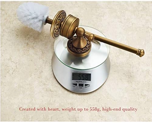 Antique Brushed Brass Toilet Brush Holder with Deep Cleaning Bristles 1