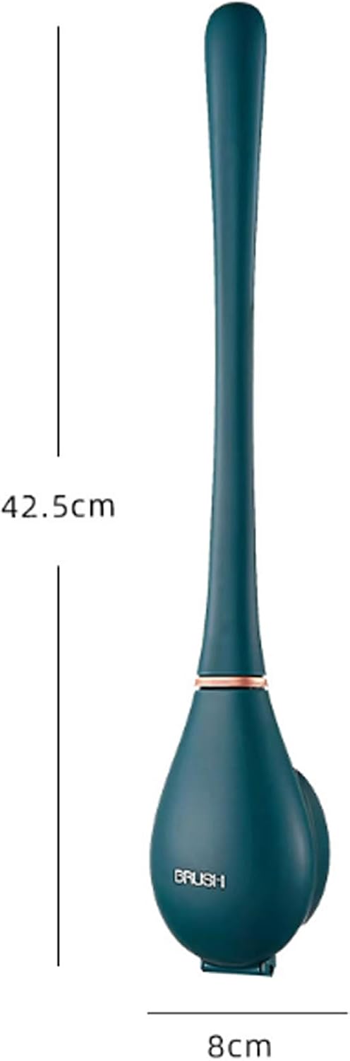 Modern Flexible Toilet Brush with Wall Mount Holder Orange