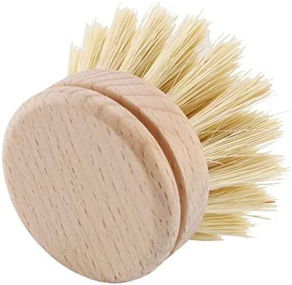 Nicfaky 6 Pcs Wooden Dish Brush Refillable Heads