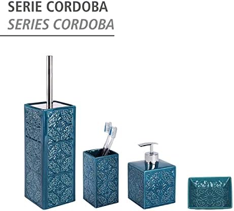 WENKO Cordoba Blue Toilet Brush Holder