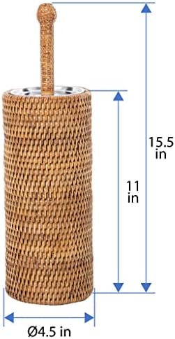 Kouboo La Jolla Rattan Toilet Brush Set Honey Brown