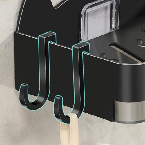 BPKADHY Cat Soap Dish with 4 Hooks Wall Mount