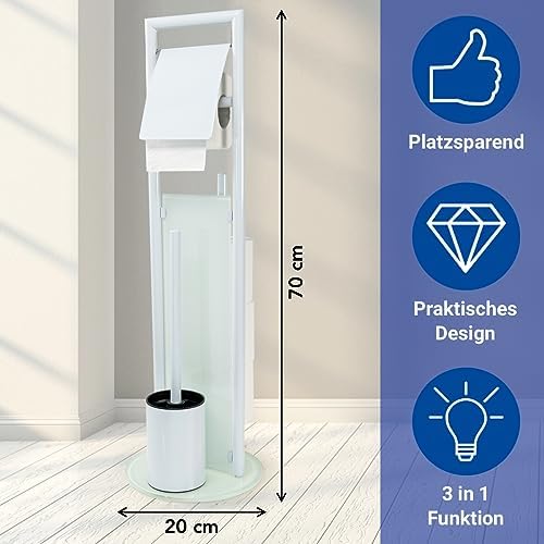 WENKO Ravina 3-in-1 Toilet Brush and Paper Holder