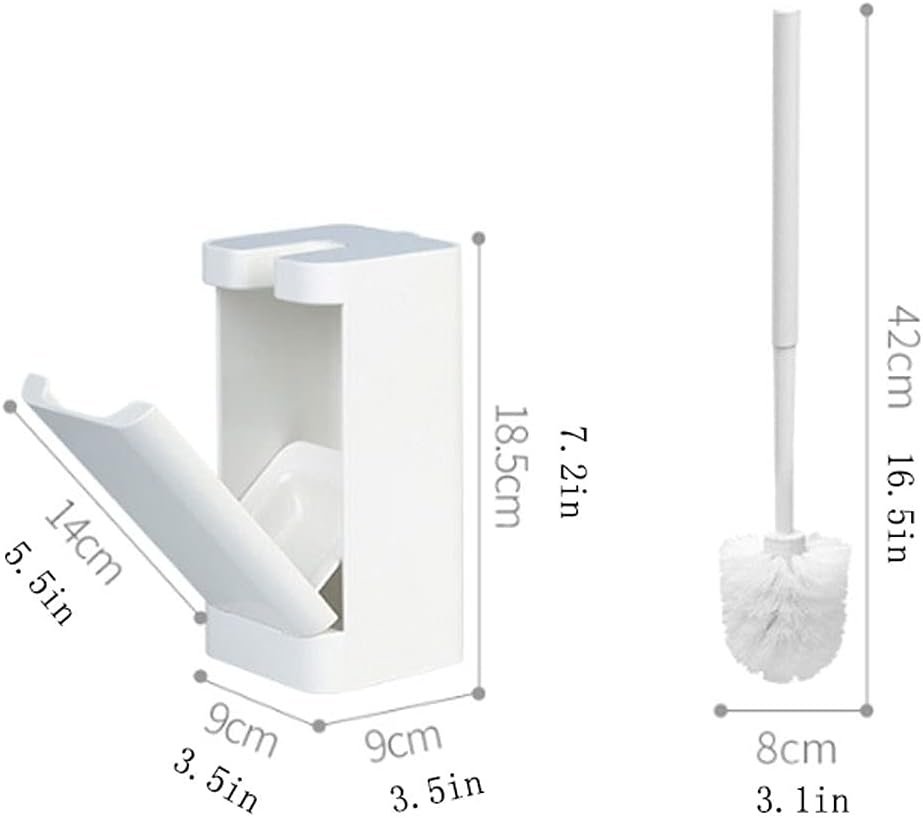 Wall-Mounted Toilet Brush with Holder and Plunger - Simple Design Bathroom Cleaner