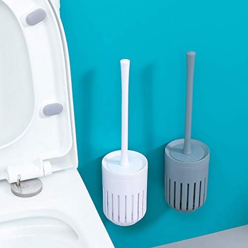 Toilet Brush with Bracket Spherical Nylon Head Replaceable Easy to Use Space Saving