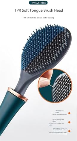 Modern Flexible Silicone Toilet Brush with Wall Holder Green