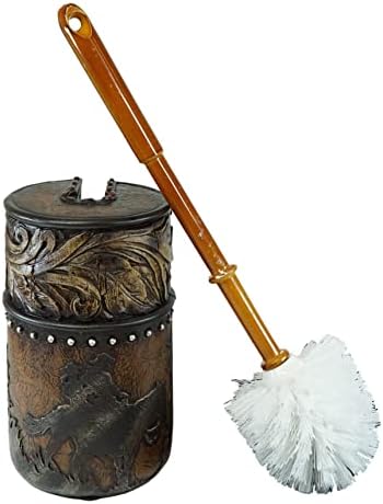 Ebros Gift Western Cowboy Toilet Brush Holder Set