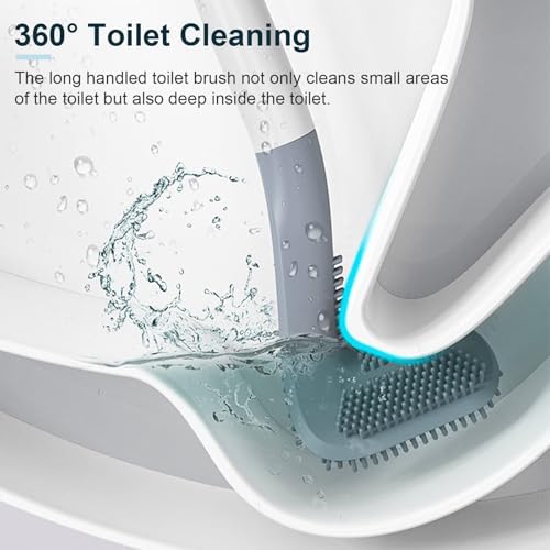 RJDJ Flexible Silicone Toilet Brush with Holder 1