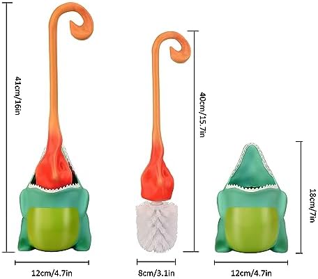 AOCHEN Dinosaur Toilet Brush with Holder Green 1