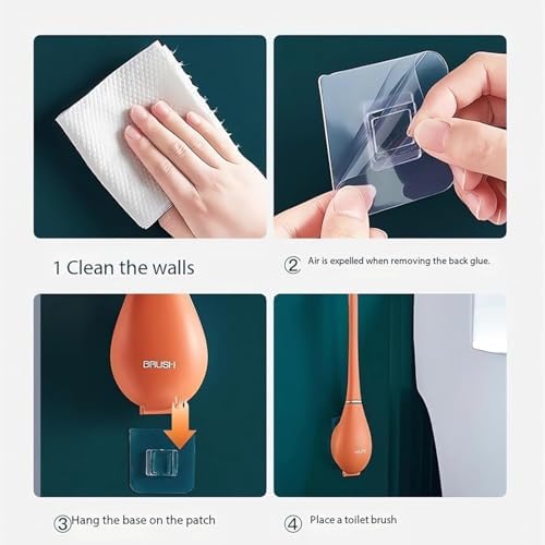 Modern Flexible Silicone Toilet Brush Set with Holder