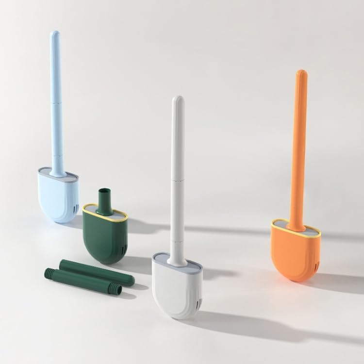 Soft Rubber Toilet Brush with Clamp - Deep Cleaning