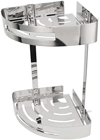 FINANCIALLY LIT 2-Tier Corner Shelf Stainless Steel Shower Organizer