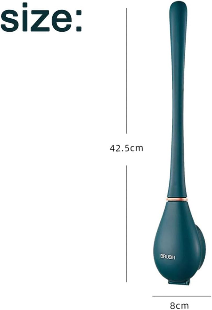 Modern Flexible Silicone Toilet Brush and Holder Set Green