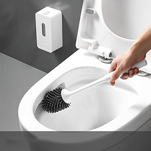 Silicone Toilet Brush Set With Long Handle And Soft Hair