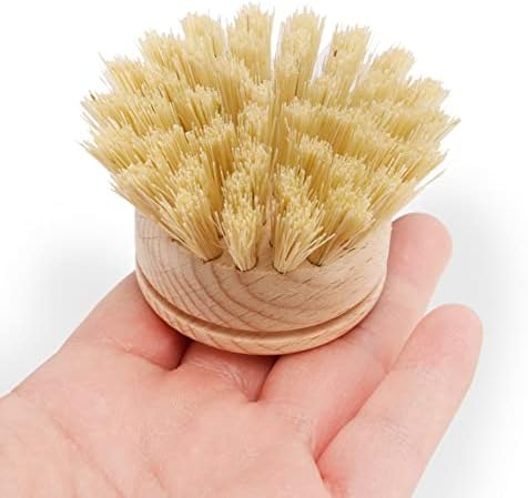 Nicfaky 6 Pcs Wooden Dish Brush Refillable Heads