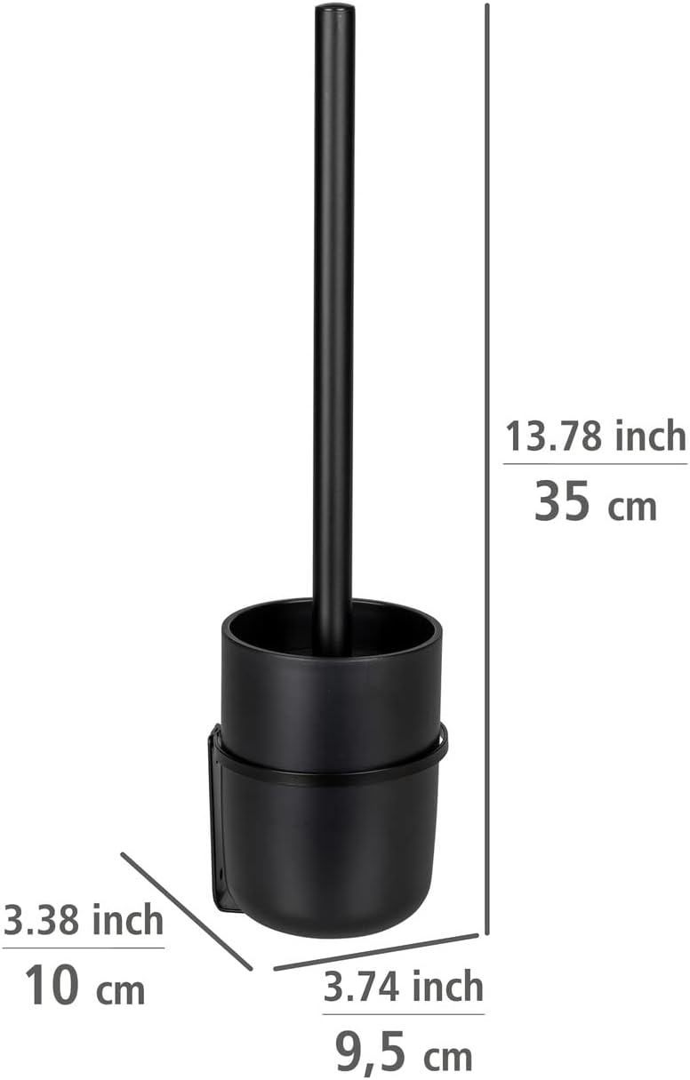 WENKO Turbo-Loc Toilet Brush Holder Set Black