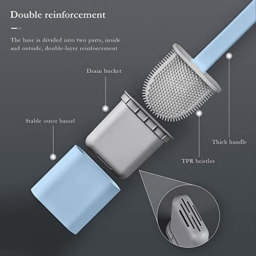 Silicone Toilet Brush Set with Wall Hook and Holder